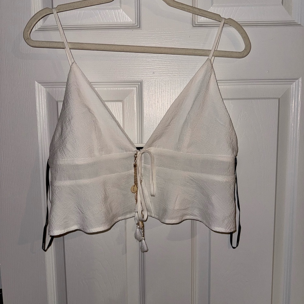 Forever 21 Tie Front Tank Top Large